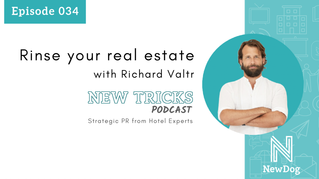 ep34 banner - new tricks podcast by new dog pr - strategic pr from hotel experts